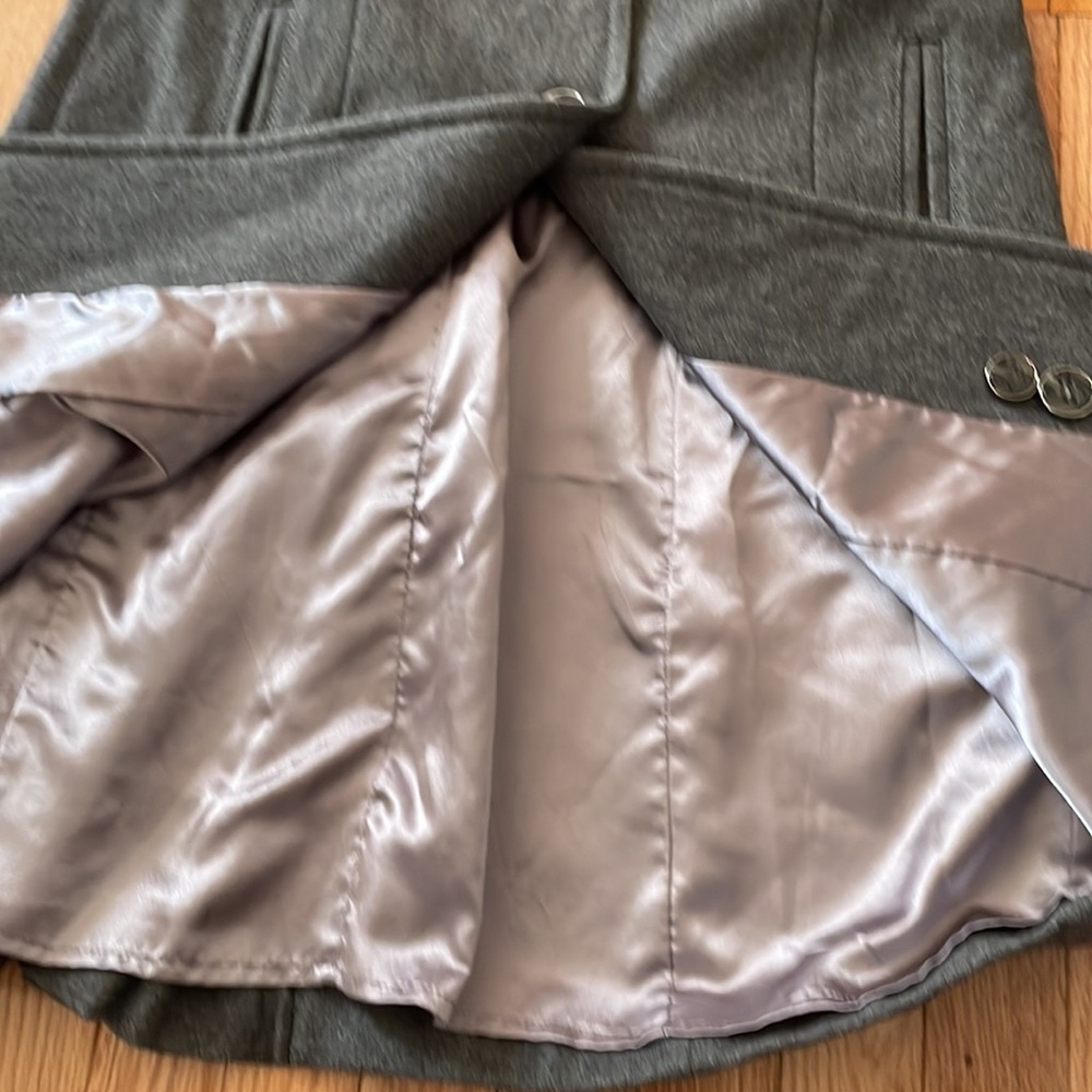 Kenneth Cole Pea Coat Womens 10 Gray Button Up Wool Preppy Classic Ladies - Picture 9 of 11